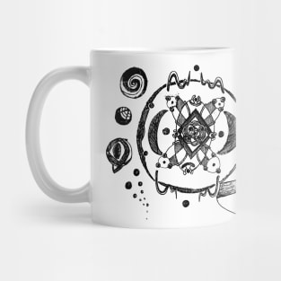 n14: "planet comprendium for a hyperbiology handbook" Mug